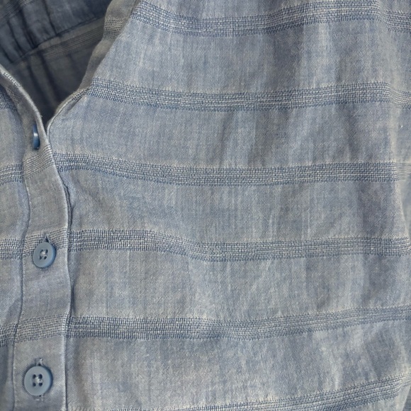 Talbots Large Blue Lightweight Cotton Blouse Coastal Spring - Picture 3 of 6